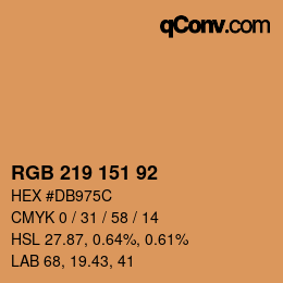 Color code: RGB 219 151 92 | qconv.com