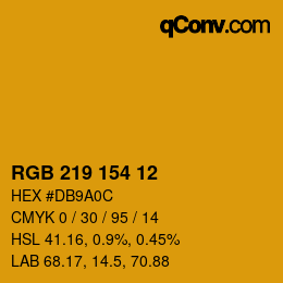 颜色代码: RGB 219 154 12 | qconv.com