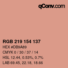 カラーコード: RGB 219 154 137 | qconv.com