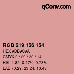Farbcode: RGB 219 156 154 | qconv.com