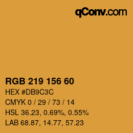 カラーコード: RGB 219 156 60 | qconv.com