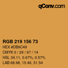 Color code: RGB 219 156 73 | qconv.com