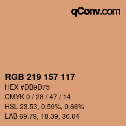 Color code: RGB 219 157 117 | qconv.com
