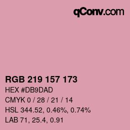 Farbcode: RGB 219 157 173 | qconv.com