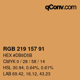 Color code: RGB 219 157 91 | qconv.com