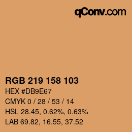 Color code: RGB 219 158 103 | qconv.com