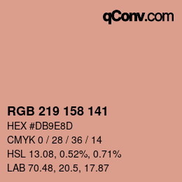 颜色代码: RGB 219 158 141 | qconv.com