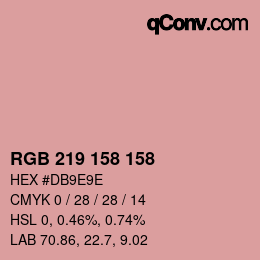 Color code: RGB 219 158 158 | qconv.com