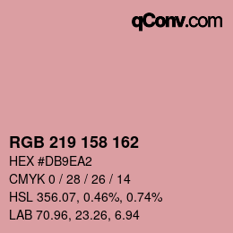 カラーコード: RGB 219 158 162 | qconv.com
