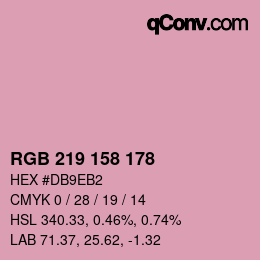カラーコード: RGB 219 158 178 | qconv.com