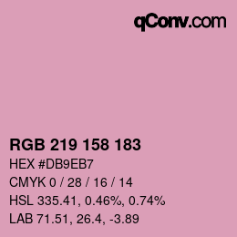 颜色代码: RGB 219 158 183 | qconv.com