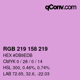 カラーコード: RGB 219 158 219 | qconv.com