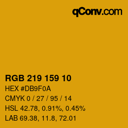 Color code: RGB 219 159 10 | qconv.com