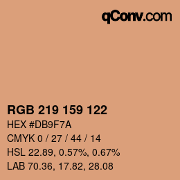 カラーコード: RGB 219 159 122 | qconv.com