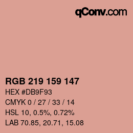 Color code: RGB 219 159 147 | qconv.com