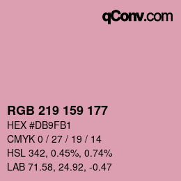 Color code: RGB 219 159 177 | qconv.com