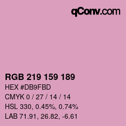 Color code: RGB 219 159 189 | qconv.com