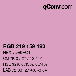 カラーコード: RGB 219 159 193 | qconv.com