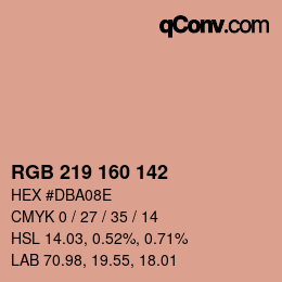 Color code: RGB 219 160 142 | qconv.com