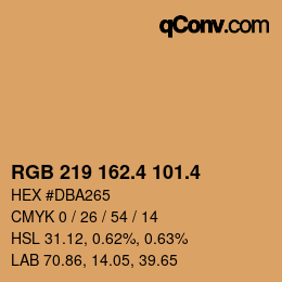 カラーコード: RGB 219 162.4 101.4 | qconv.com