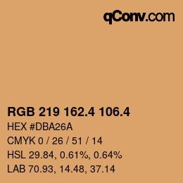 カラーコード: RGB 219 162.4 106.4 | qconv.com