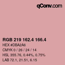 カラーコード: RGB 219 162.4 166.4 | qconv.com