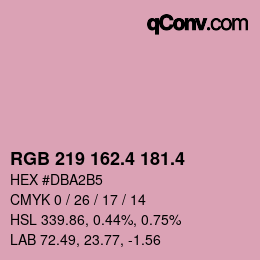 カラーコード: RGB 219 162.4 181.4 | qconv.com