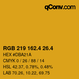 カラーコード: RGB 219 162.4 26.4 | qconv.com