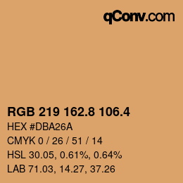 カラーコード: RGB 219 162.8 106.4 | qconv.com