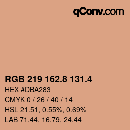 カラーコード: RGB 219 162.8 131.4 | qconv.com