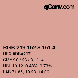 カラーコード: RGB 219 162.8 151.4 | qconv.com