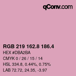カラーコード: RGB 219 162.8 186.4 | qconv.com