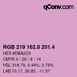 カラーコード: RGB 219 162.8 201.4 | qconv.com