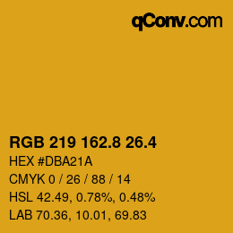 カラーコード: RGB 219 162.8 26.4 | qconv.com
