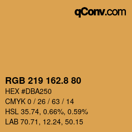 カラーコード: RGB 219 162.8 80 | qconv.com