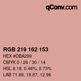 カラーコード: RGB 219 162 153 | qconv.com
