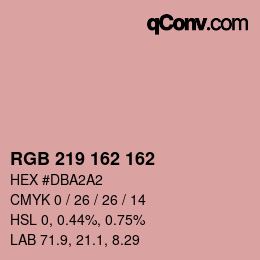 Farbcode: RGB 219 162 162 | qconv.com
