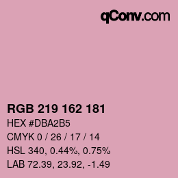 Color code: RGB 219 162 181 | qconv.com