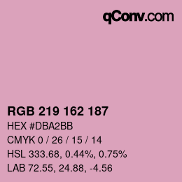 カラーコード: RGB 219 162 187 | qconv.com