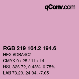 カラーコード: RGB 219 164.2 194.6 | qconv.com