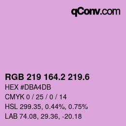 カラーコード: RGB 219 164.2 219.6 | qconv.com