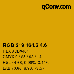 カラーコード: RGB 219 164.2 4.6 | qconv.com