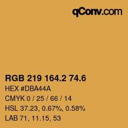 カラーコード: RGB 219 164.2 74.6 | qconv.com