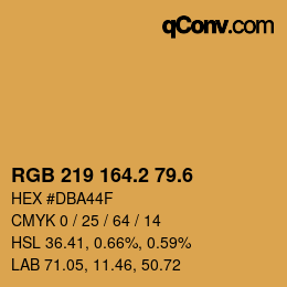 カラーコード: RGB 219 164.2 79.6 | qconv.com