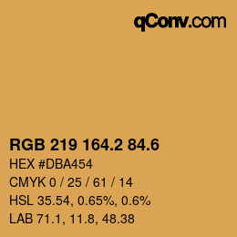 カラーコード: RGB 219 164.2 84.6 | qconv.com
