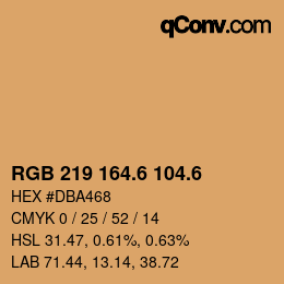 カラーコード: RGB 219 164.6 104.6 | qconv.com