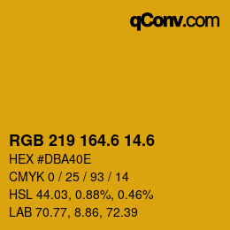 カラーコード: RGB 219 164.6 14.6 | qconv.com