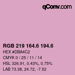 カラーコード: RGB 219 164.6 194.6 | qconv.com