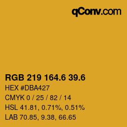 カラーコード: RGB 219 164.6 39.6 | qconv.com
