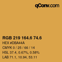 カラーコード: RGB 219 164.6 74.6 | qconv.com